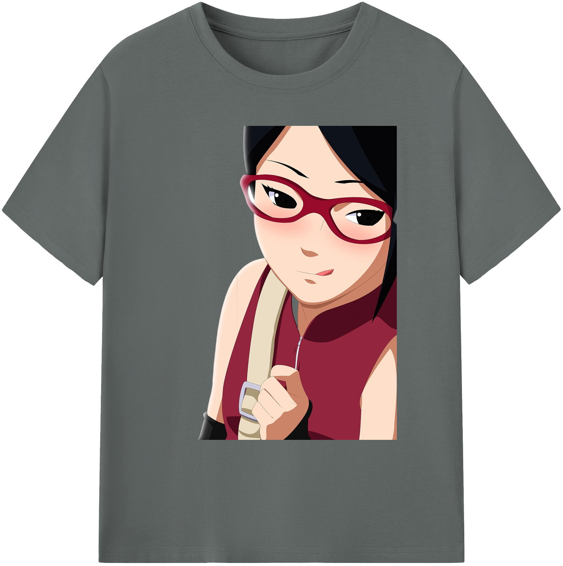 （画像用） NARUTO -ナルト- うちは サラダ Uchiha Sarada 綿100％ メンズ半袖Tシャツ｜肌触りやわらか＆通気性